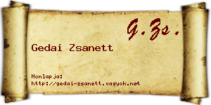 Gedai Zsanett névjegykártya